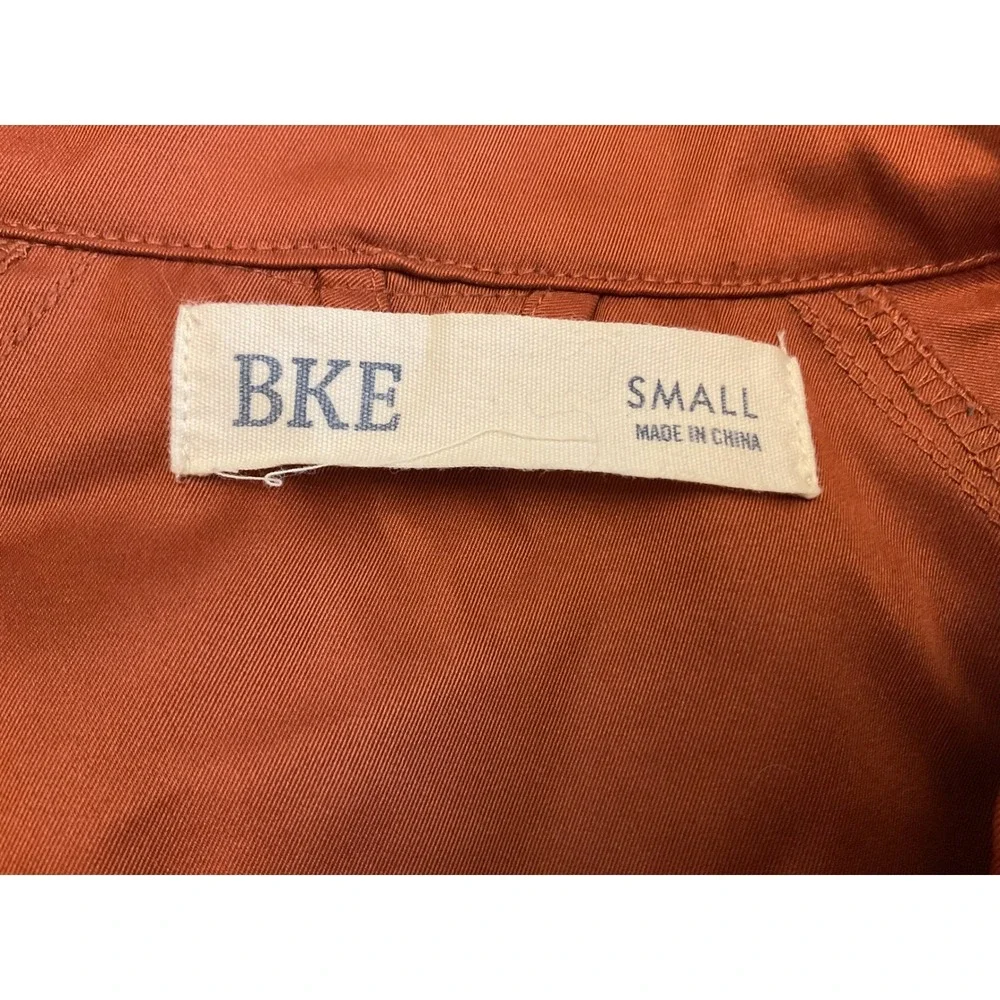 BKE Women's‎ Small Rust Brown Utility Jacket Drawstring Waist Zip Front Collar